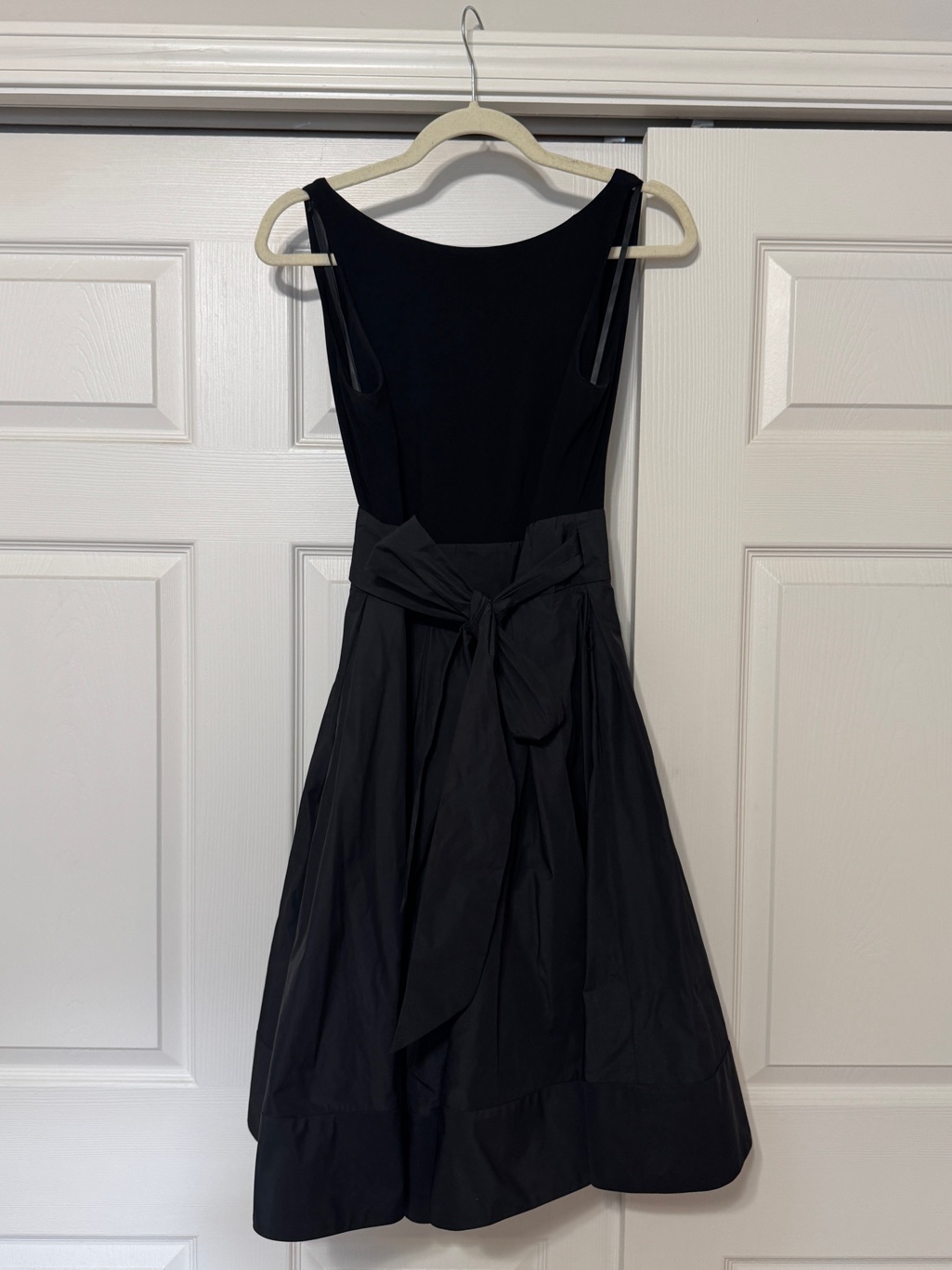 Lauren Ralph Lauren Black Sleeveless Midi Dress With Bow Tie Waist